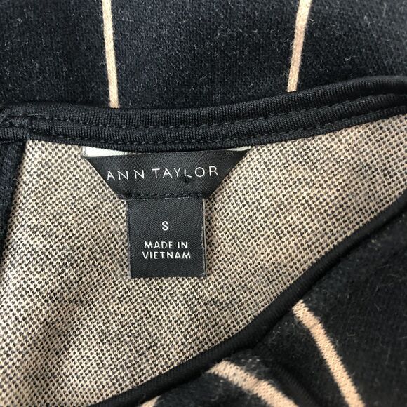 Ann Taylor Sleeveless Top Womens Small Black Tan Windowpane Grid Button Detail - Picture 7 of 10